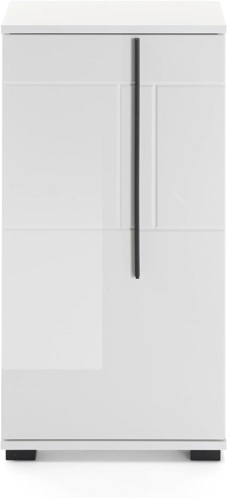 Badezimmer Kommode Design-D in Hochglanz weiß 45 x 87 cm Bild 1