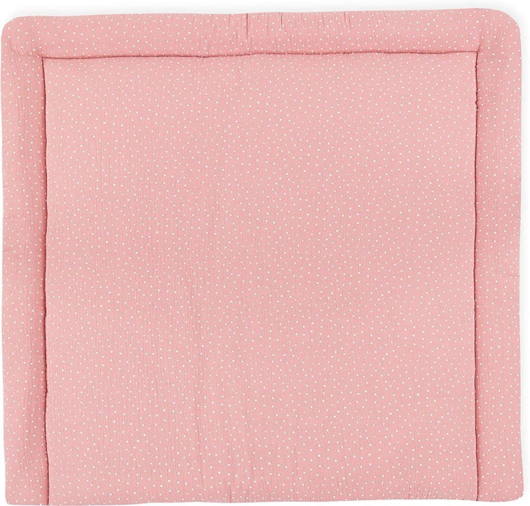 KraftKids Wickelauflage in Musselin rosa Punkte, Wickelunterlage 60x70 cm (BxT), Wickelkissen Bild 1
