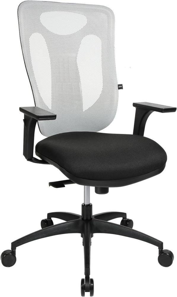 Topstar Net Pro 100 inklusive höhenverstellbaren Armlehnen Bürostuhl, Stoff, schwarz / weiß, 59 x 56 x 120 cm Bild 1