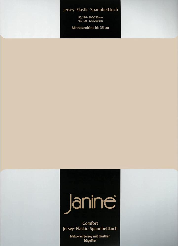 Janine Design Jersey Elastic Spannbetttuch Sand, 140x200 cm - 160x220 cm Bild 1