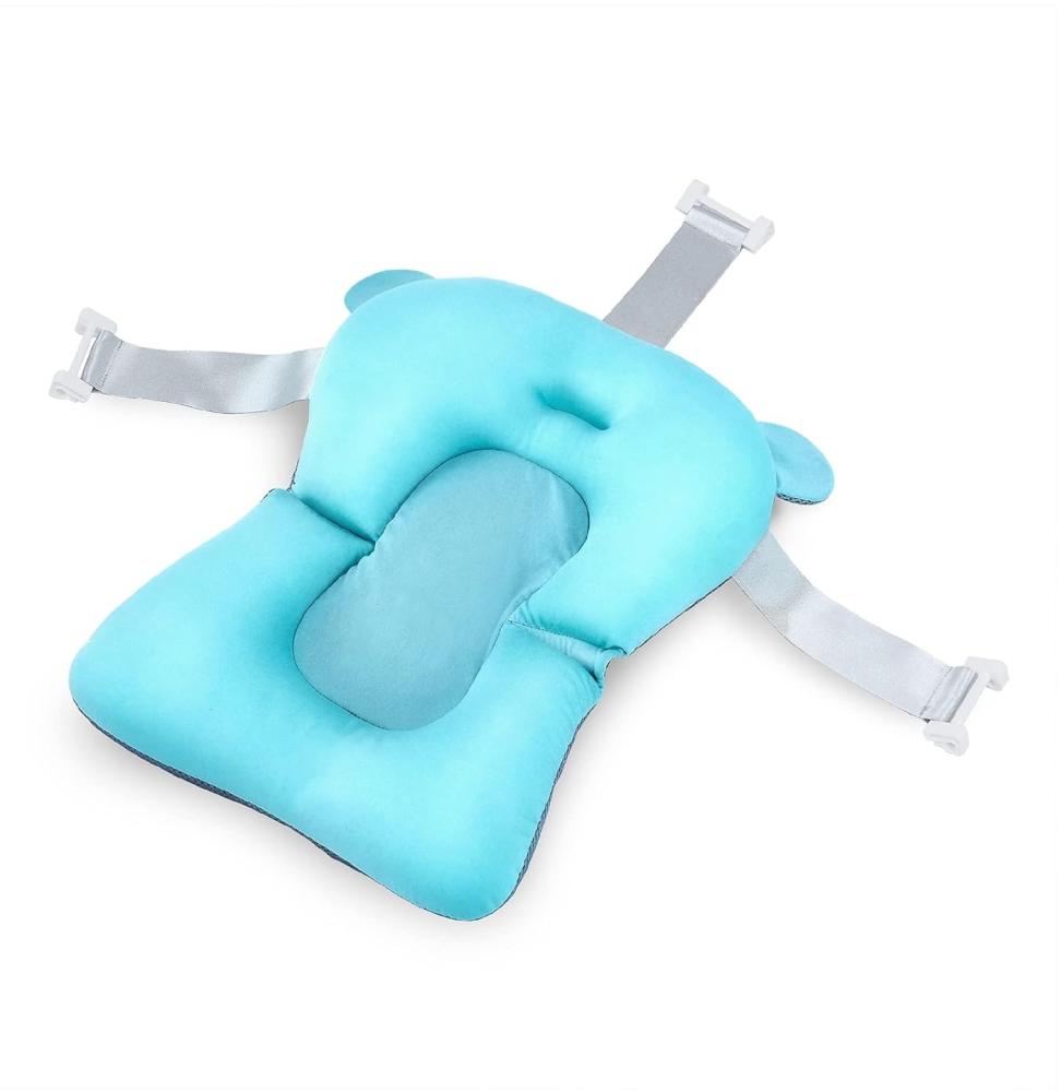 wuuhoo® Baby Badewannen-Kissen Mollie - ergonomisches und weiches Baby Kissen für Kinderbadewanne - Sitz-Kissen für Babys und Neugeborene blau Bild 1