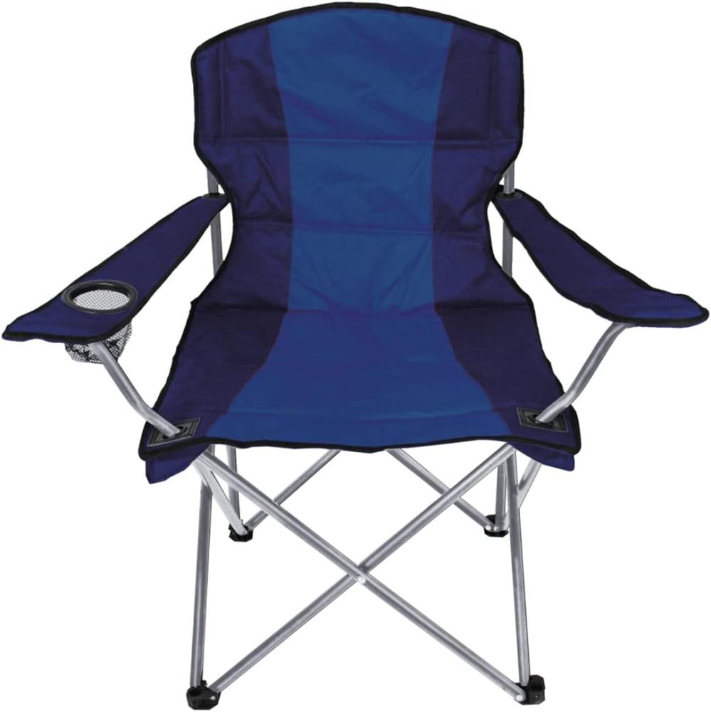 Comfort Anglersessel Campingstuhl Stuhl Faltstuhl Getränkehalter Tasche klappbar Blau Bild 1