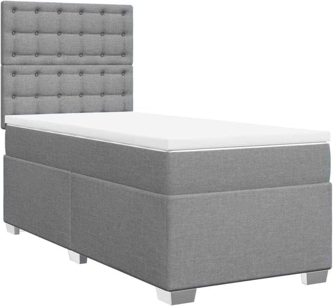 Boxspringbett mit Matratze Hellgrau 80x200 cm Stoff 3292629 Bild 1