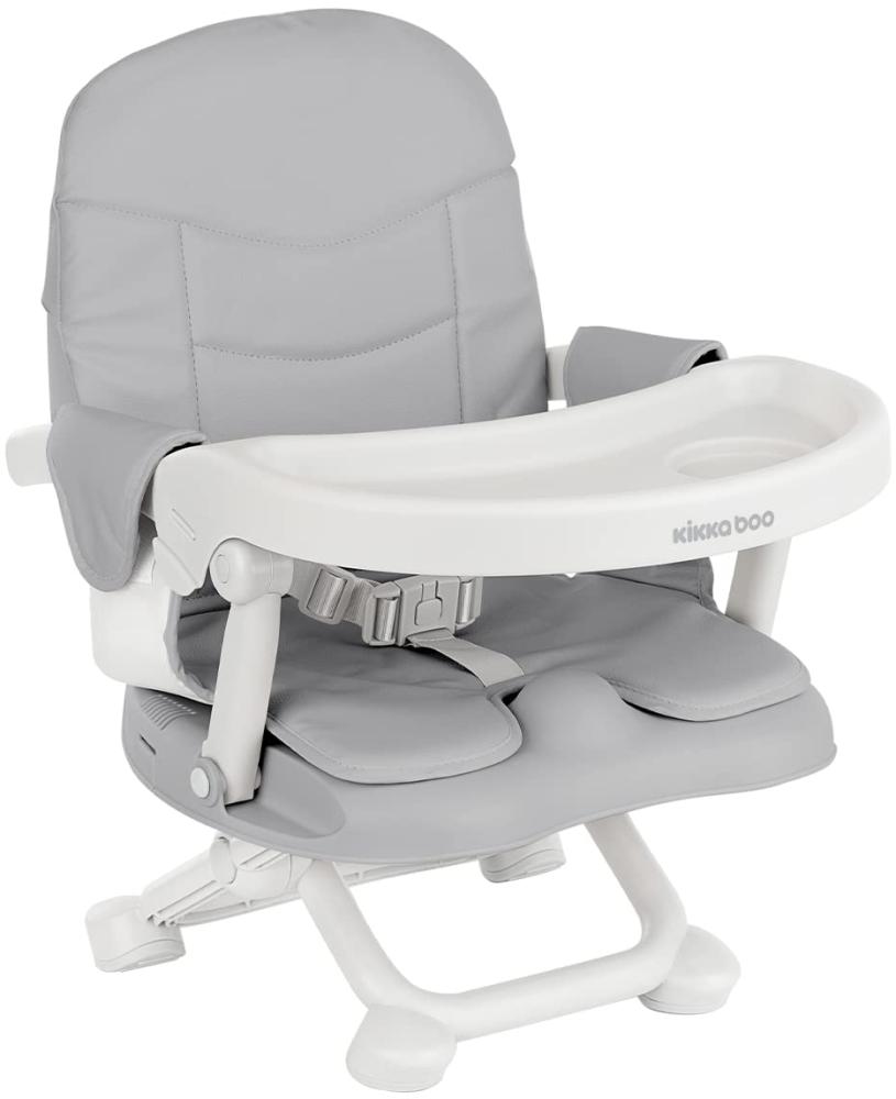 Kikkaboo Kindersitzerhöhung Pappo Booster, Tisch, klappbar, Sicherheitsgurt grau Bild 1