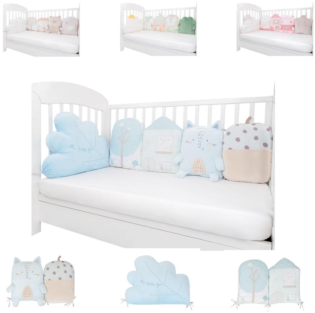 Kikkaboo Babykissen-Set 5-tlg. Plüsch Jersey Einzelkissen Maße 35 x 30 x 7 cm blau Bild 1