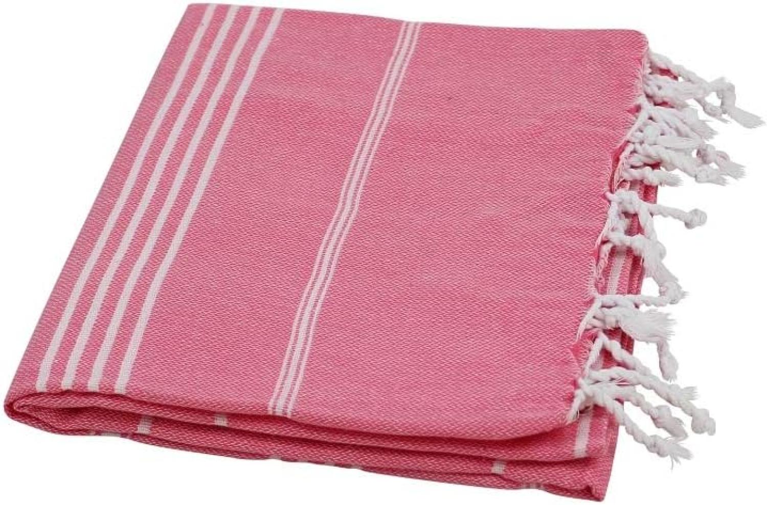 Hamamtuch Sultan pink mit weißen Streifen ca. 100x180 cm Bild 1