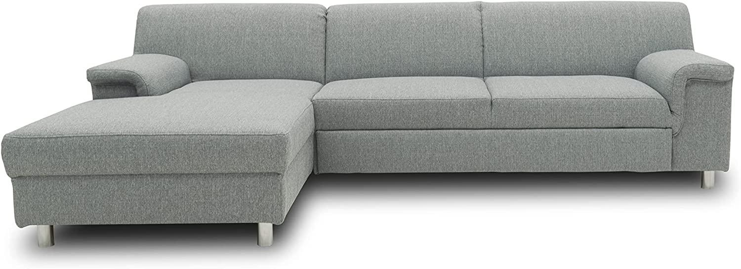 DOMO Collection Junin Ecksofa, Sofa in L-Form, Couch Polsterecke, Moderne Eckcouch, Silber, 150 x 251 cm Bild 1