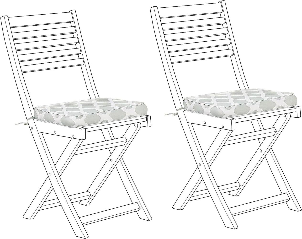Sitzkissen für Stuhl FIJI 2er Set mintgrün geometrisches Muster 29 x 38 x 5 cm Bild 1