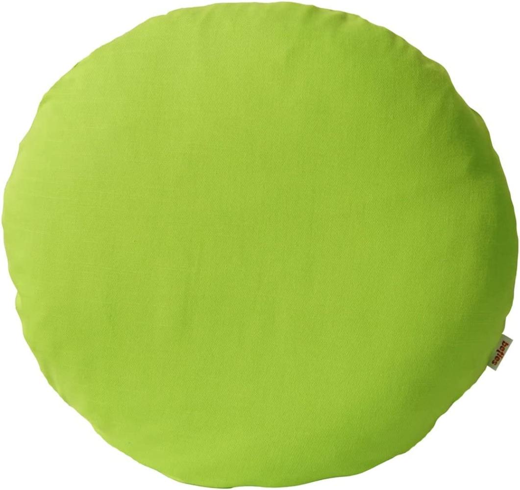 Kissenhülle rund ca. 40 cm Ø 100% Baumwolle apfelgrün beties "Farbenspiel" Bild 1