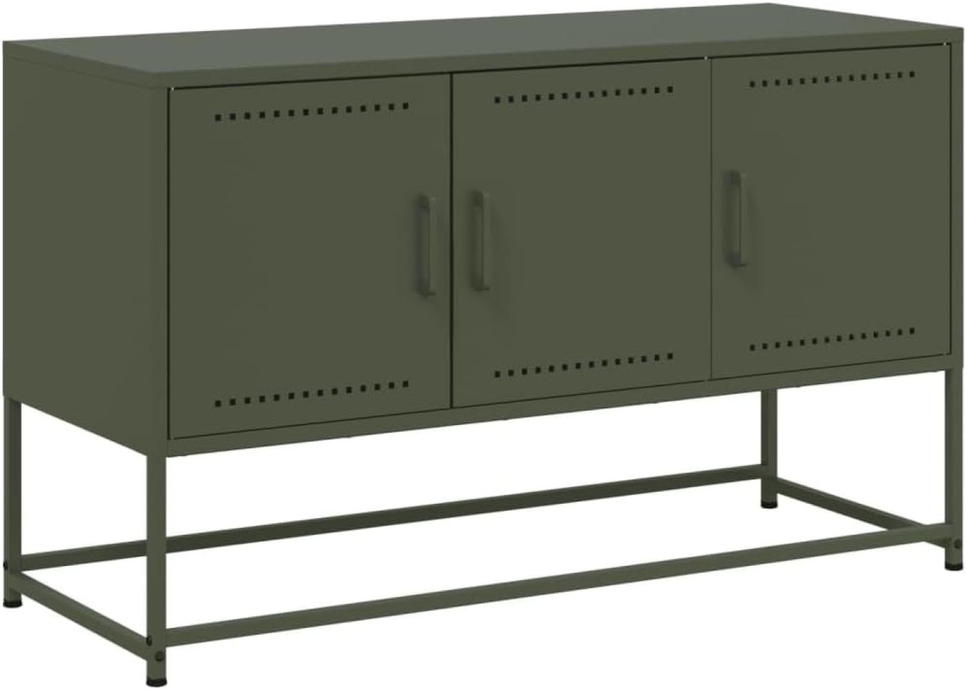 TV-Schrank Olivgrün 100,5x39x60,5 cm Stahl 846480 Bild 1