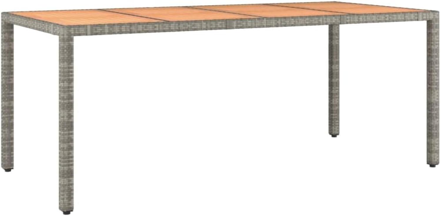 vidaXL Gartentisch 75 x 90 x 190 cm mit Holzplatte Grau Poly Rattan & Massivholz Akazie Bild 1