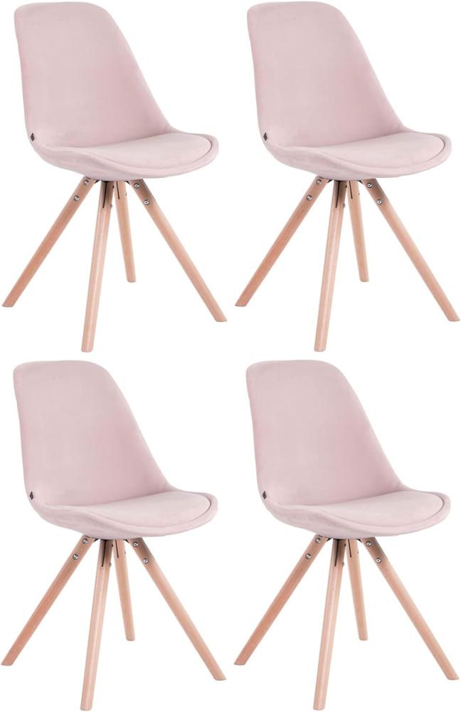 4er Set Stühle Toulouse Samt Rund natura, pink Bild 1