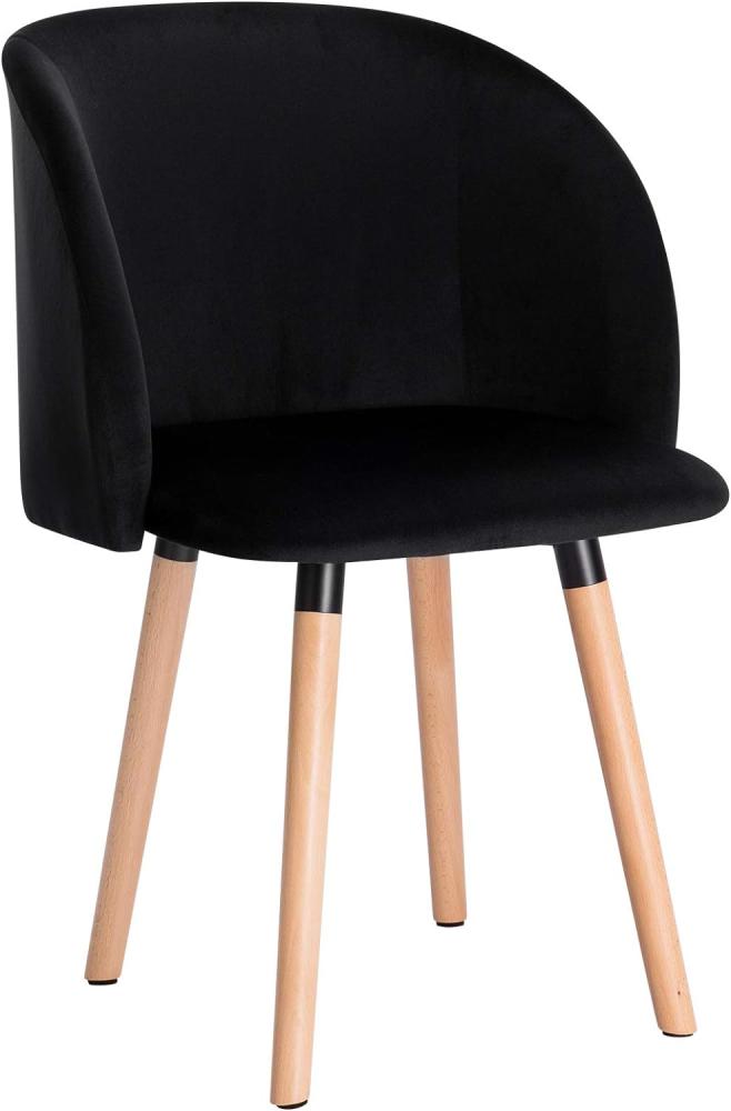 Esszimmerstuhl mit Armlehne aus Samt Modell Ann schwarz Bild 1
