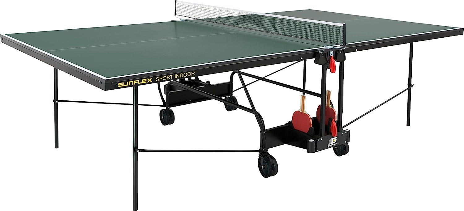 Sunflex 50063 'Tischtennisplatte Sport Indoor', 274 x 152,5 x 76 cm, mit Tischtennisnetz, klappbar, grün Bild 1