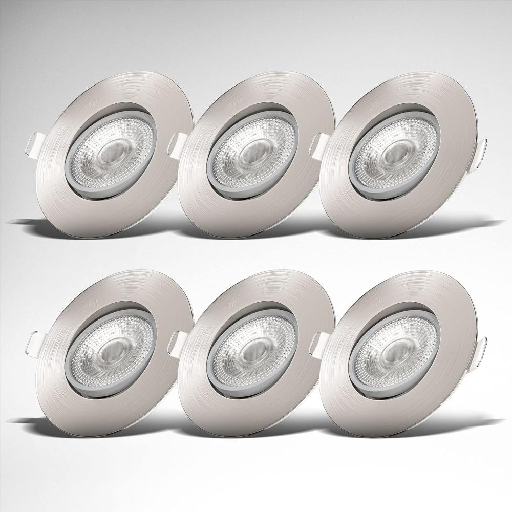 6x LED Einbauleuchte dimmbar Deckenlampe Einbauspots schwenkbar 5W Spot Strahler Bild 1