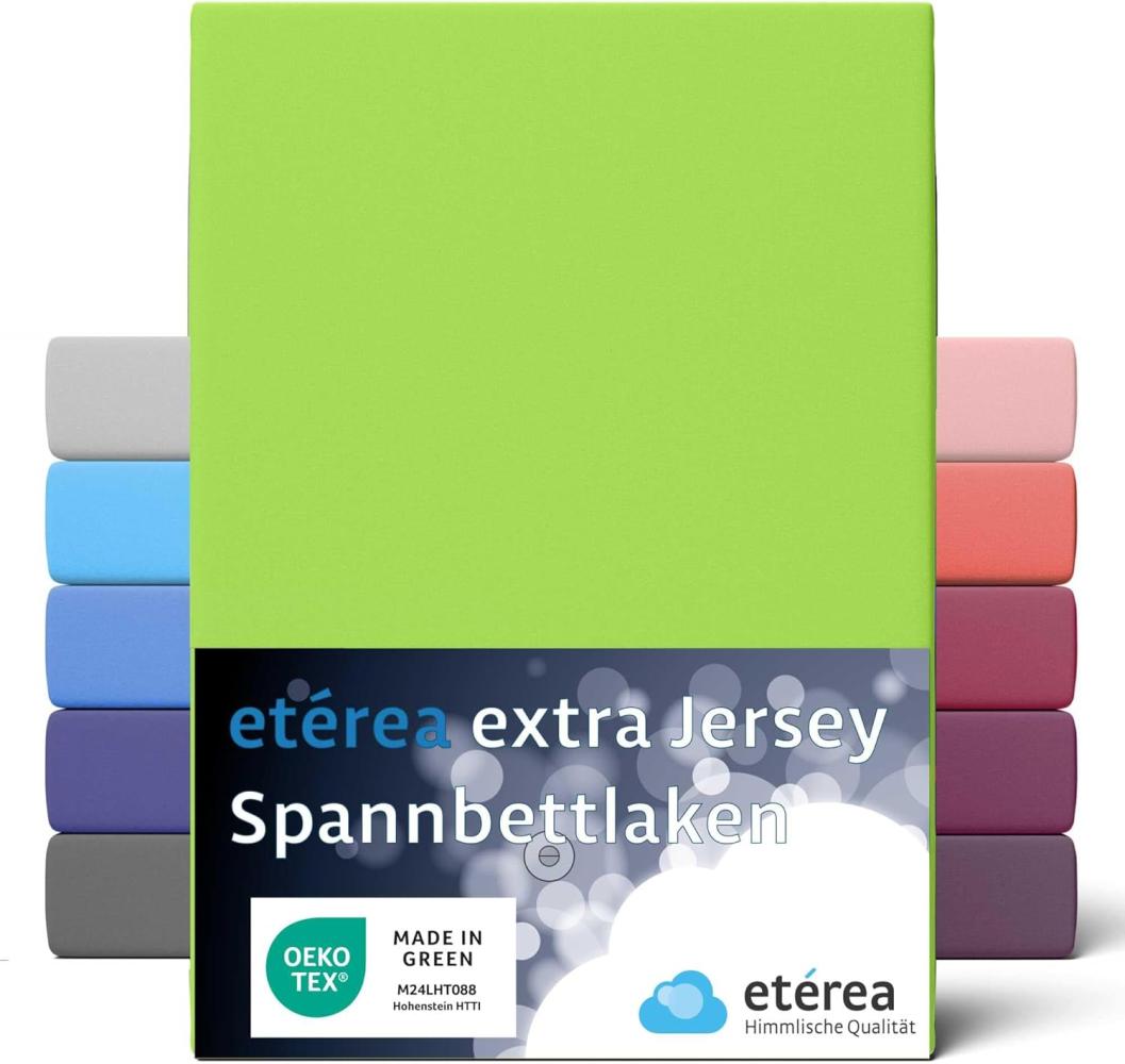 etérea Extra Jersey Spannbettlaken Apfelgrün 180x200 - 200x220 cm Bild 1