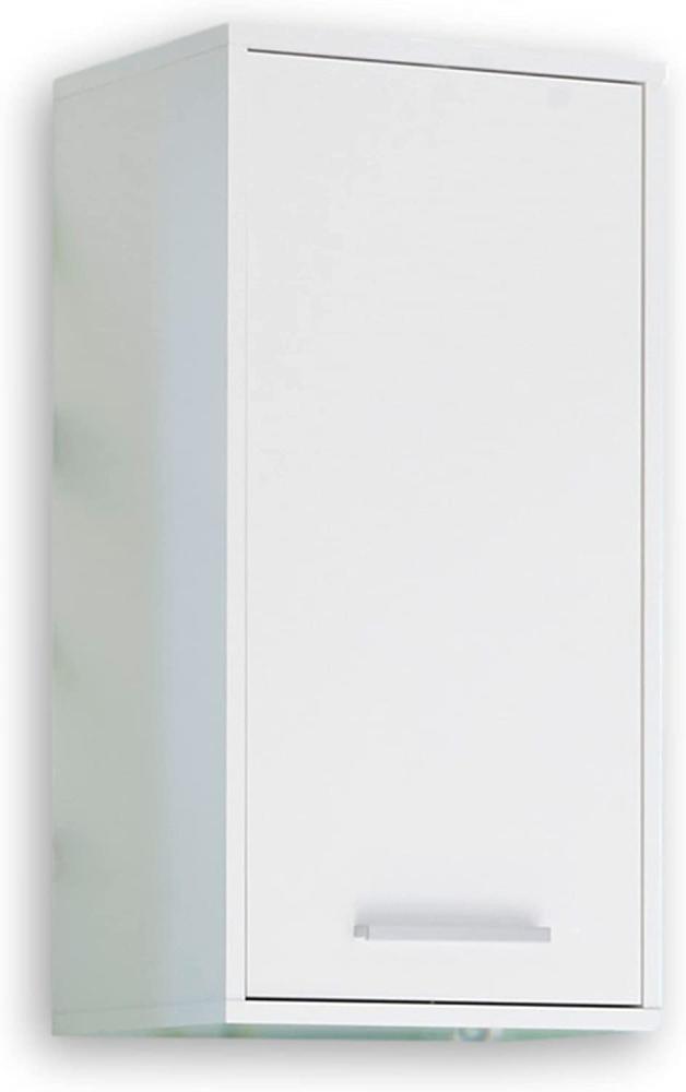 MILANO Badezimmer Hängeschrank in Wildeiche Optik, Weiß Hochglanz - Badezimmerschrank Bad Schrank mit viel Stauraum - 38 x 72 x 23 cm (B/H/T) Bild 1