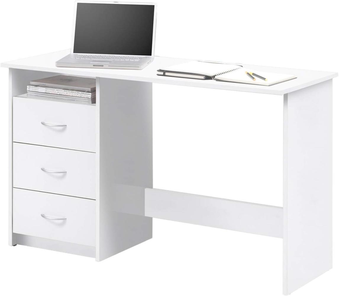 Schreibtisch >Mack< (B/H/T 123 x 76 x 50 cm) in Weiß - 123x76x50cm (BxHxT) Bild 1