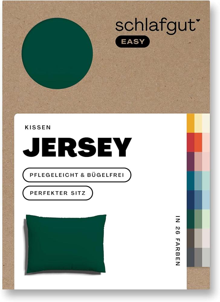 Schlafgut Kissenbezug EASY Jersey|Kissenbezug einzeln 70x90 cm| green-deep Bild 1