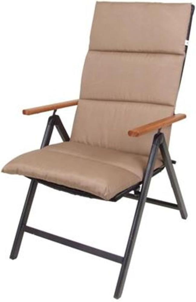 BURI 4X Rollstepp Auflage Braun Hochlehner Sesselpolster Gartenstuhl Sitzkissen Liege Bild 1