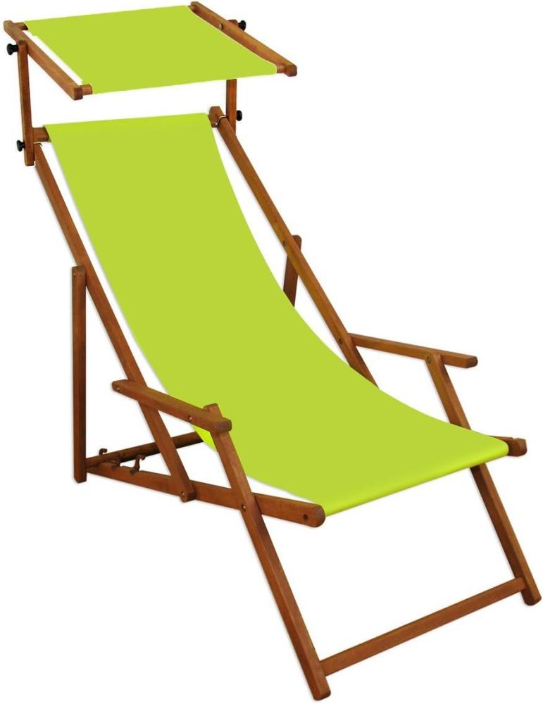 Liegestuhl pistazie Gartenliege Sonnenliege Sonnendach Strandstuhl Buche klappbar 10-306 S Bild 1