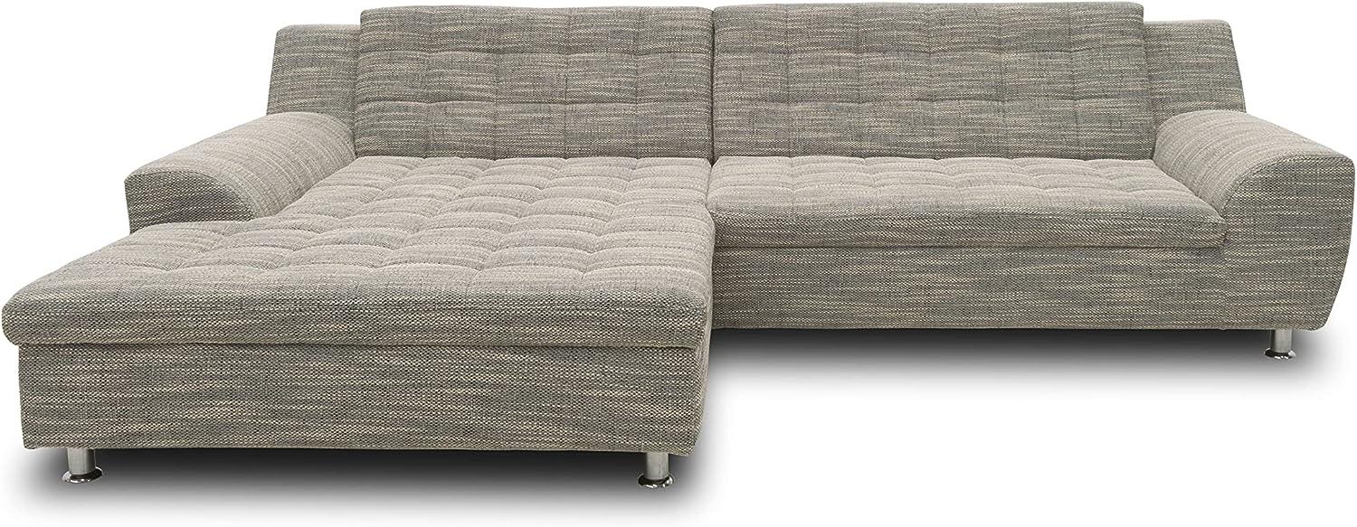 DOMO Collection Morton Ecksofa , Sofa mit Schlaffunktion in L-Form, Eckcouch mit Bett, weiß-grau, 304x200x84 cm Bild 1