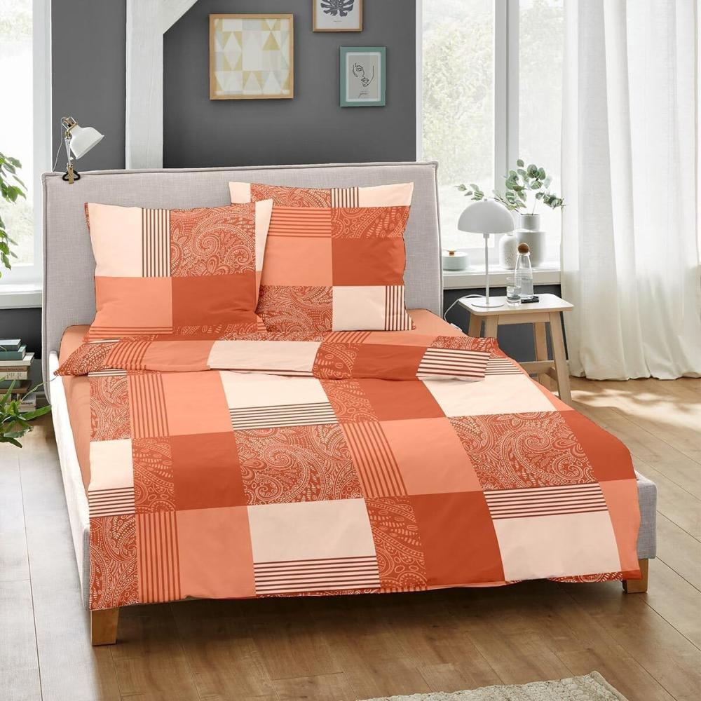 Dormisette Feinbiber Bettwäsche Ystad, Orange, 135x200 cm + 80x80 cm Bild 1