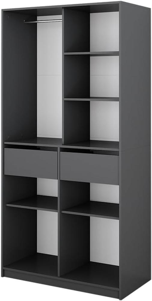 Vicco Kleiderschrank Elmo Anthrazit 100 x 200 cm mit 2 Schubladen Bild 1