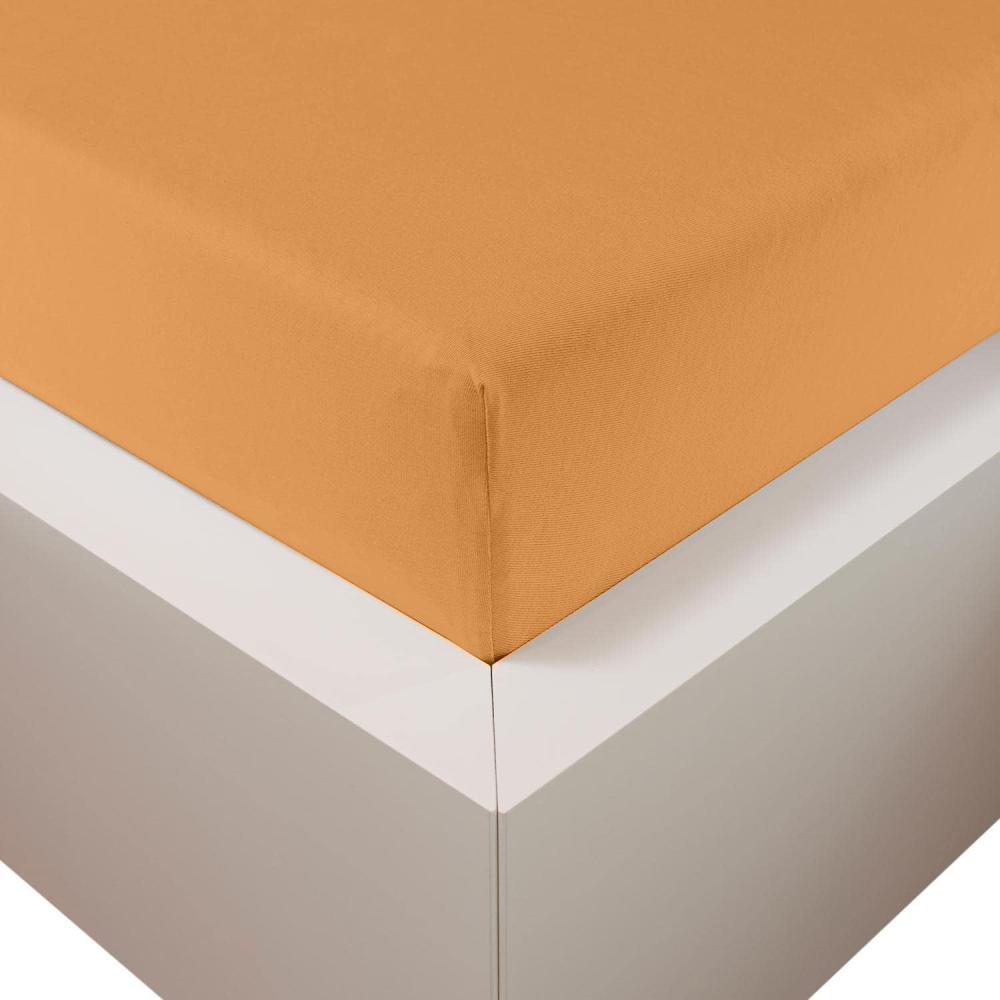 Traumschloss Premium Plus Edel-Jersey Spannbettlaken mandarine 90-120x200-220 Bild 1