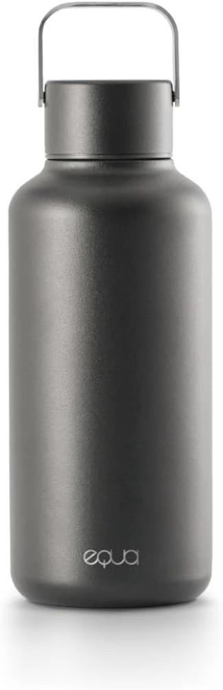 EQUA Timeless Trinkflasche, Edelstahl, 600ml, BPA-frei, auslaufsicher, haltbar, multifunktional, dunkel Bild 1