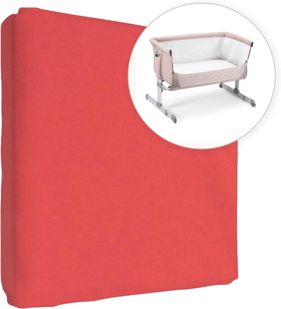 Jersey 100% Baumwolle Spannbettlaken für 90 x 55 cm Baby Nachttisch Kinderbett Matratze (Rot) Bild 1