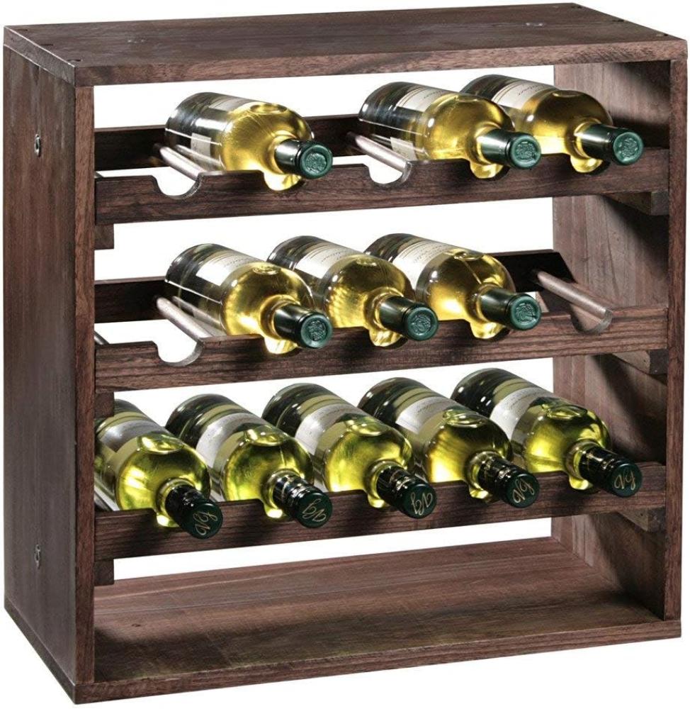 KESPER 69243 Weinregal aus Kiefernholz für 15 Flaschen, 50 x 50 x 25 cm / Weinflaschen-Regalsystem Bild 1