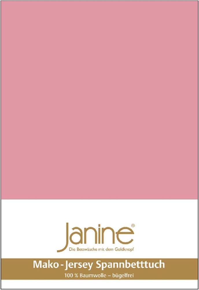 Janine Mako Jersey Spannbetttuch Bettlaken 90 x 190 cm - 100 x 200 cm OVP 5007 21 altrose Bild 1