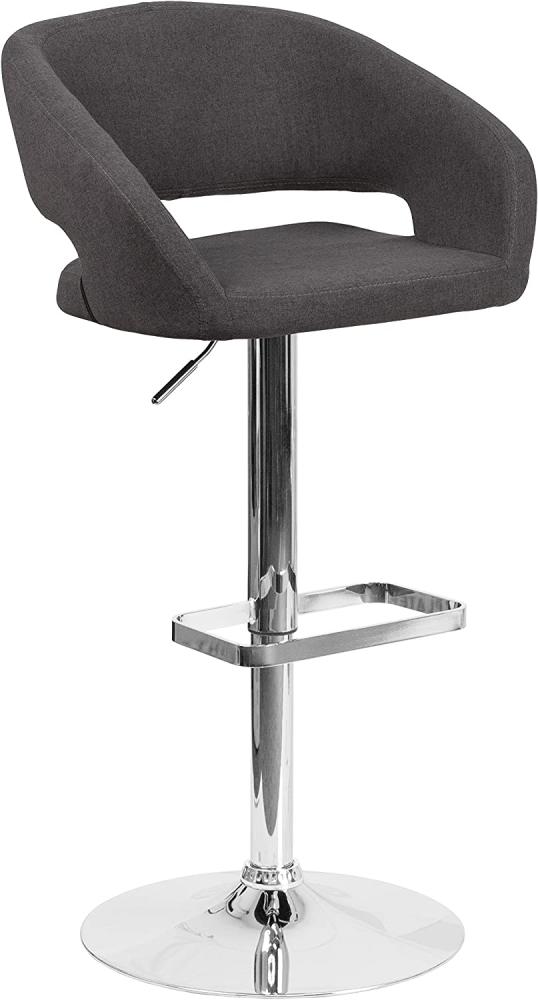Flash Furniture Barhocker mit Rückenlehne – gepolsterter Barstuhl für den Innenbereich – Tresenstuhl ideal für die Küchentheke – Dunkelgrau Bild 1
