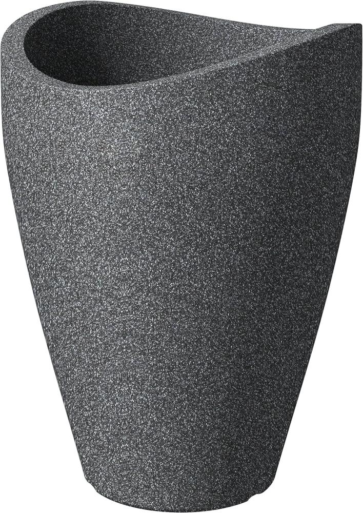Scheurich Wave Globe High, Hochgefäß aus Kunststoff, Schwarz-Granit, 39 cm Durchmesser, 54 cm hoch, 16 l Vol. Bild 1