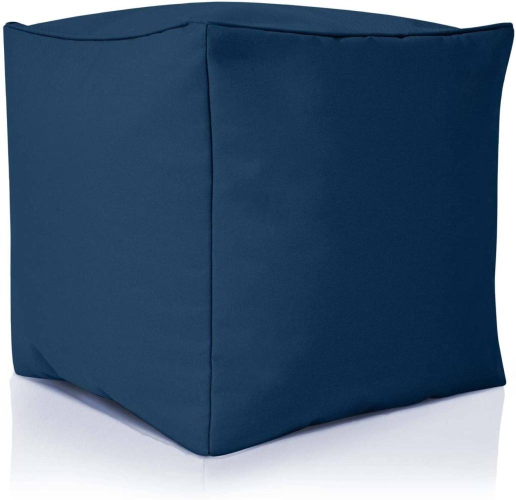 Green Bean© Sitzsack-Hocker "Cube" 40x40x40cm mit EPS-Perlen Füllung - Fußhocker Sitz-Pouf für Sitzsäcke - Sitzhocker Dunkelblau Bild 1