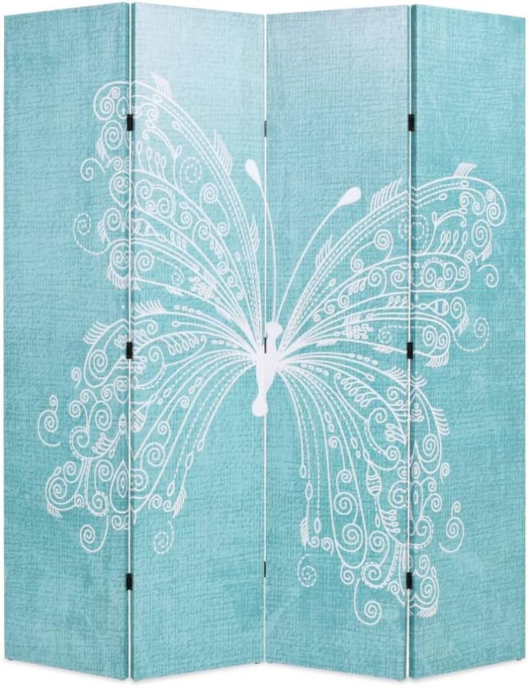 Raumteiler klappbar 160 x 170 cm Schmetterling Blau Bild 1