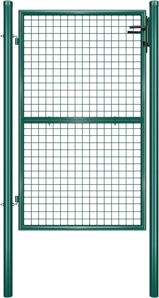 SONGMICS Gartentor, abschließbar, grün, 106 x 150 cm (Gitterplatte mit seitlichen Pfosten) Bild 1