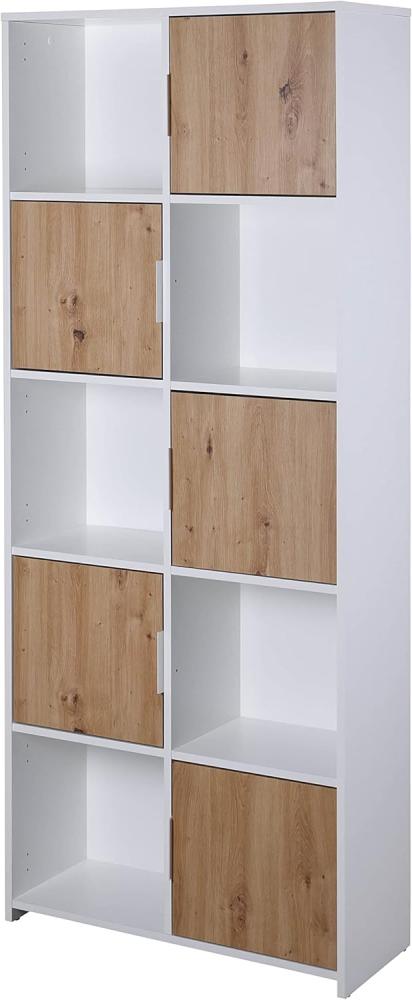 Bücherregal PEPETO 5TW Regal mit 5 Türen Optik: Weiß / Artisan Eiche Bild 1