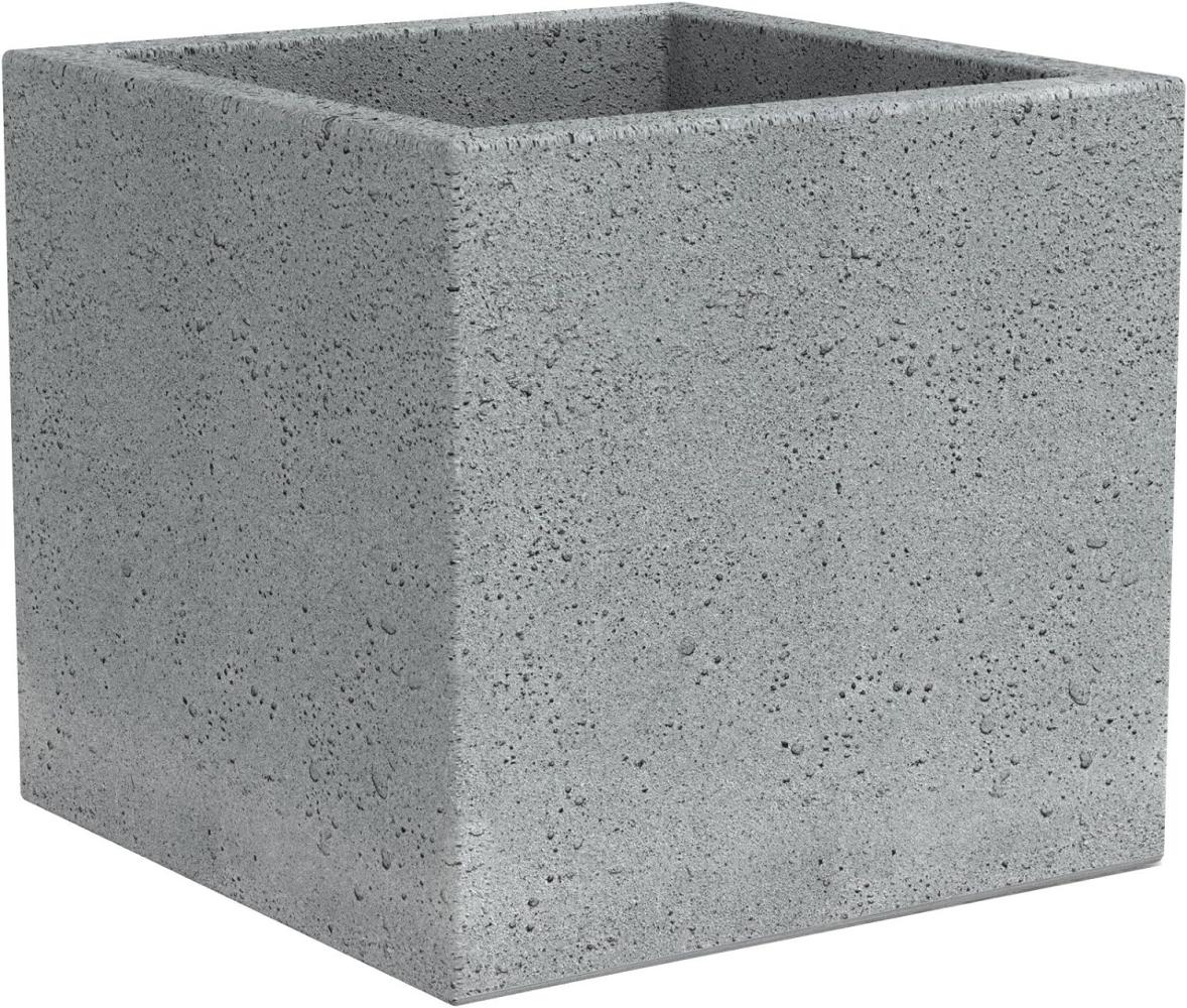 Scheurich C-Cube, Pflanzgefäß aus Kunststoff, Stony Grey, 40 cm lang, 40 cm breit, 33 cm hoch, 44 l Vol. Bild 1