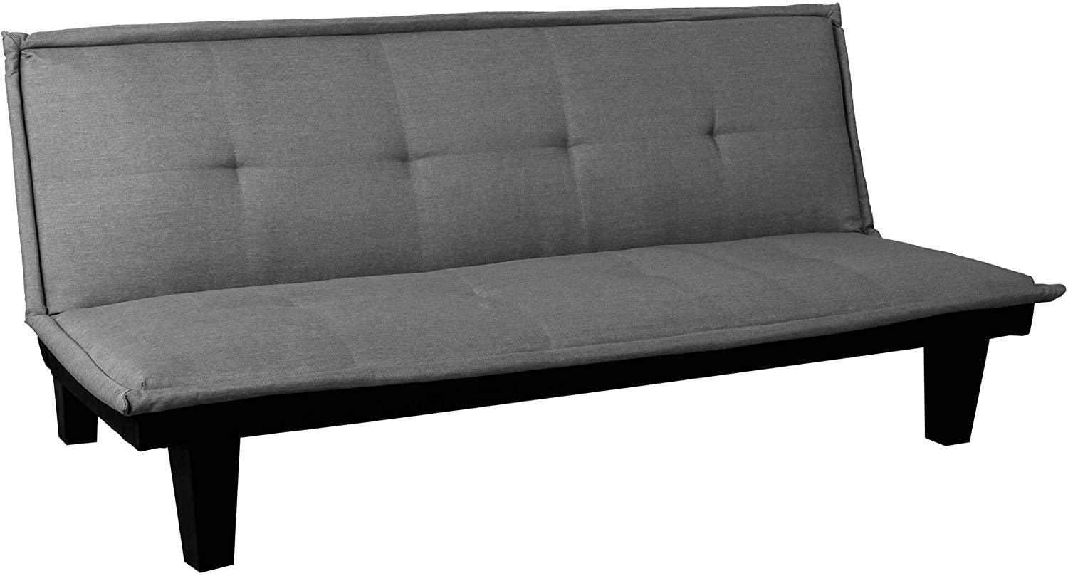 3er-Sofa HWC-C87, Couch Schlafsofa Gästebett Bettsofa Klappsofa, Schlaffunktion 170x100cm ~ Textil, dunkelgrau Bild 1