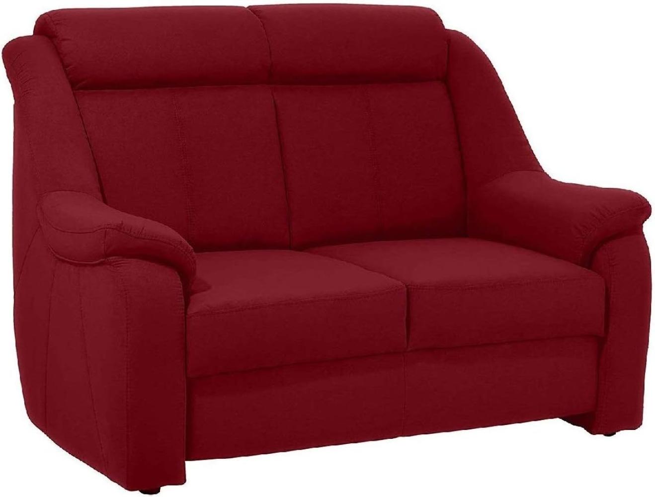 Cavadore 2-Sitzer Beata / 2er Couch im modernen Design / 138 x 98 x 92 / Mikrofaser Rot Bild 1