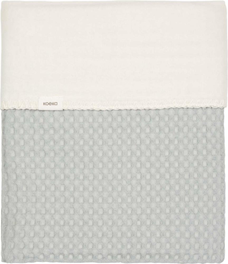 Koeka Kinderbettdecke - Schmusedecke - Kuscheldecke - Mit Cotton Fleece Gefuttert - Amsterdam - Waffelstoff Aus Baumwolle - Atmungsaktiv - Abwaschbar - Blau - 100X150 Cm Bild 1