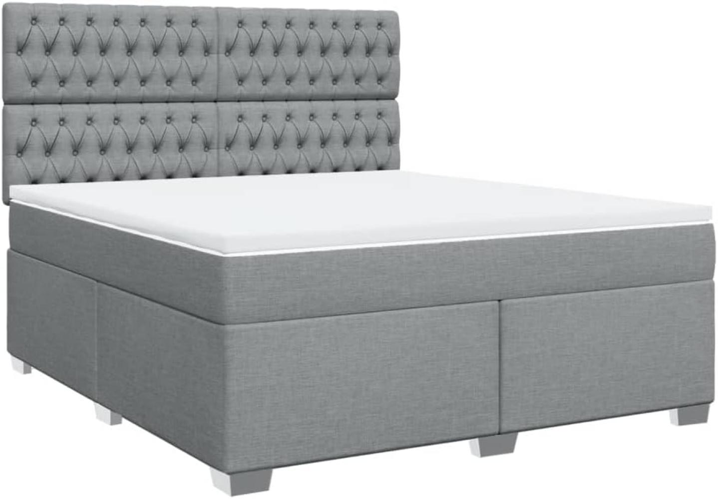 Boxspringbett mit Matratze Hellgrau 180x200 cm Stoff 3292874 Bild 1