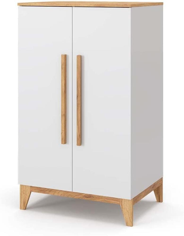 VitaliSpa Kleiderschrank Malia 120x70cm weiß, Schrank für Kinderzimmer, 4 Fächer Bild 1