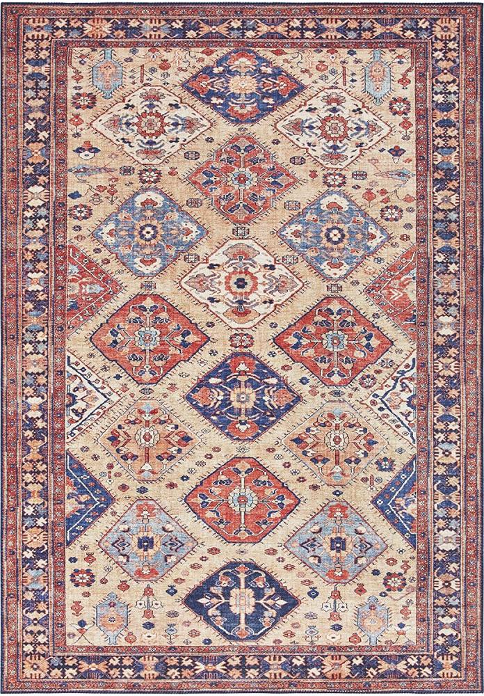 Kurzflor Teppich Afghan Kelim Orientrot - 80x150x0,7cm Bild 1