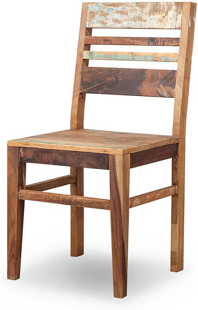 Stuhl 2er Set Malm aus recyceltem Massivholz 45 x 95 cm Bunt Bild 1