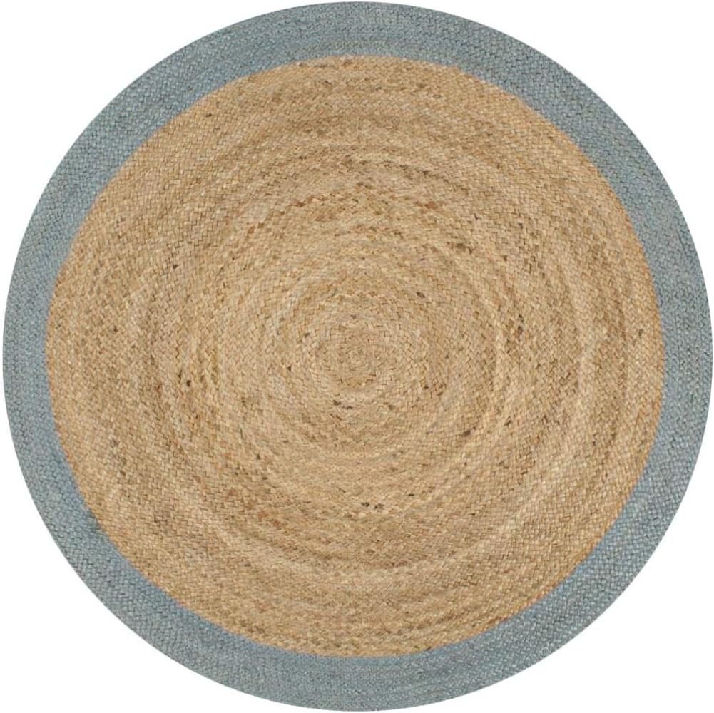Teppich Handgefertigt Jute mit Olivgrünem Rand 90 cm Bild 1