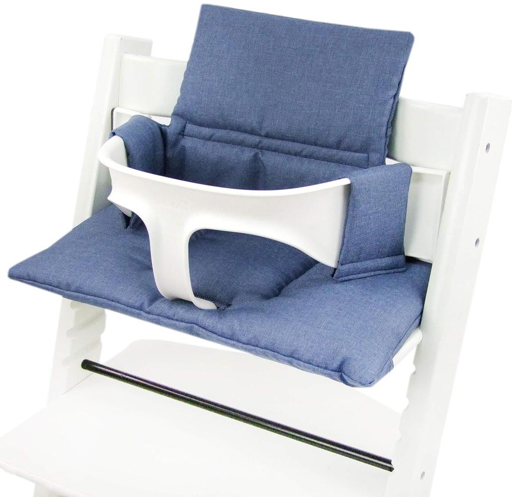 BAMBINIWELT Sitzkissen, kompatibel mit Stokke 'Tripp Trapp' Hochstuhl, meliert blau ORG. Bild 1