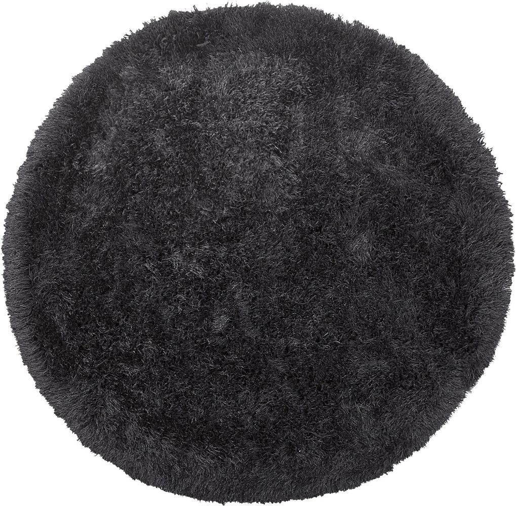 Teppich schwarz ⌀ 140 cm Shaggy CIDE Bild 1